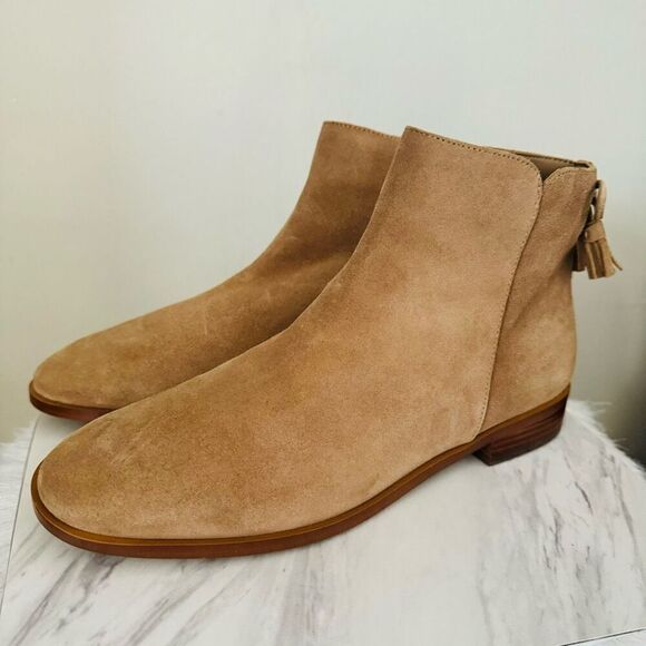 KATE SPADE Sadie Side Zip Tasseled Ankle Suede Boots,  Almond, Size 9.5, NWOB‎ - Picture 13 of 16